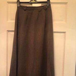Talbots brown wool ankle length skirt